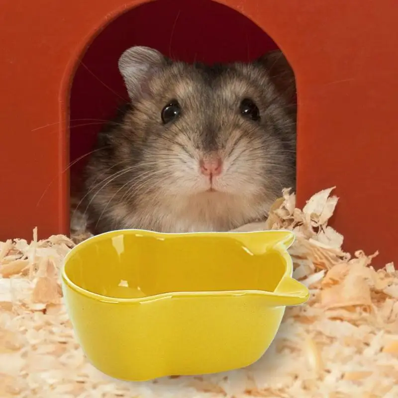 

Ceramic Hamster Feeding Bowls Cute Bear Shape Hedgehog Food Water Snack Feeder Suitable For All Kinds Of Small Pet Animals