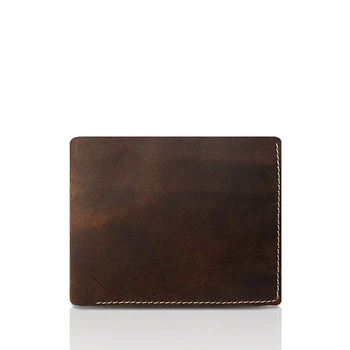 

Vintage Genuine Leather Real Cowhide Crazy Horse Maple Leaf Men's Short Wallet Wallets Purse Credit Card Holders For Man