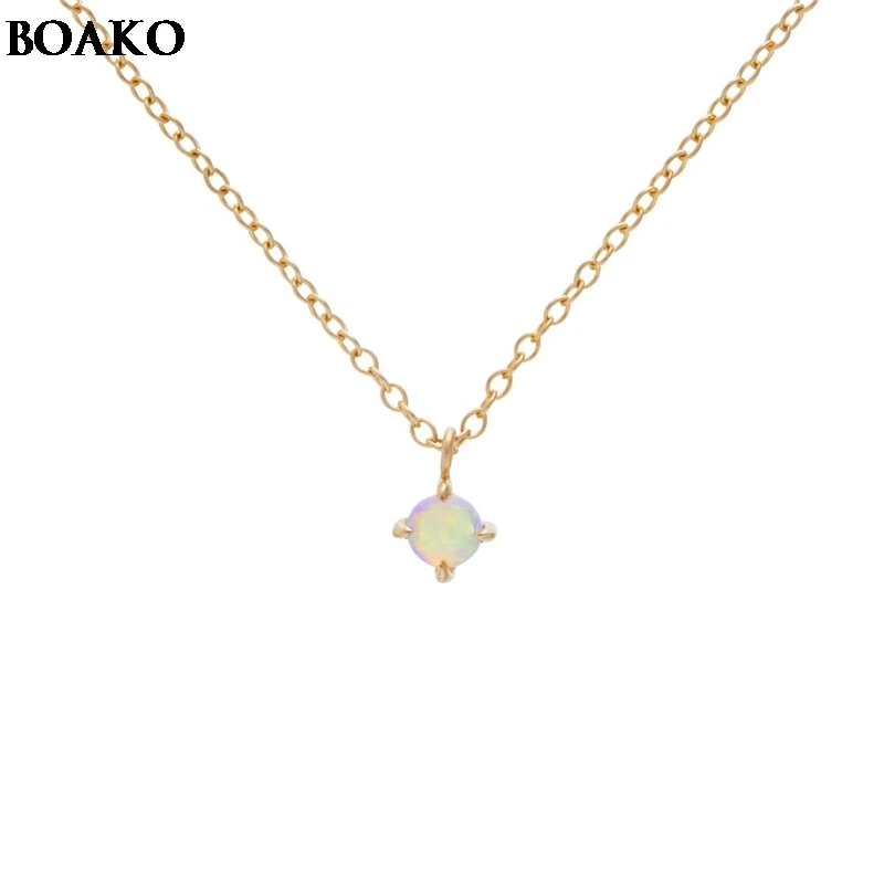

Opal Pendant Necklace for Women Oval Long Necklace Elegant Dainty Zircon Chain Necklaces New Fashion Jewelry Gifts A30