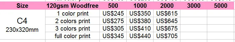 Индивидуальные C4/A4 печать конвертов на 140gsm белый офсет/бездревесный бумажный конверт 230x320 мм