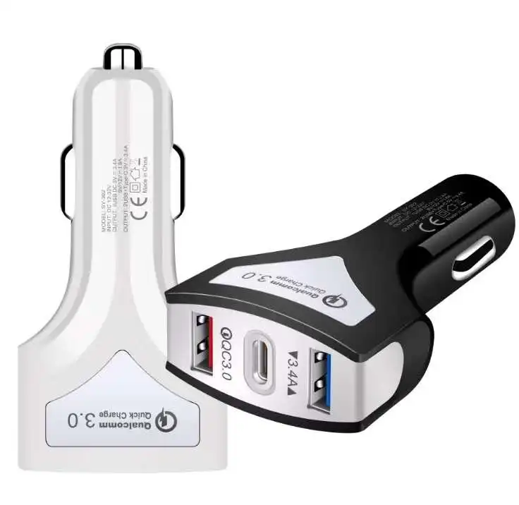 2 порта автомобильное зарядное устройство Quick Charge 3,0 USB C type-c автомобильное зарядное устройство для iphone samsung