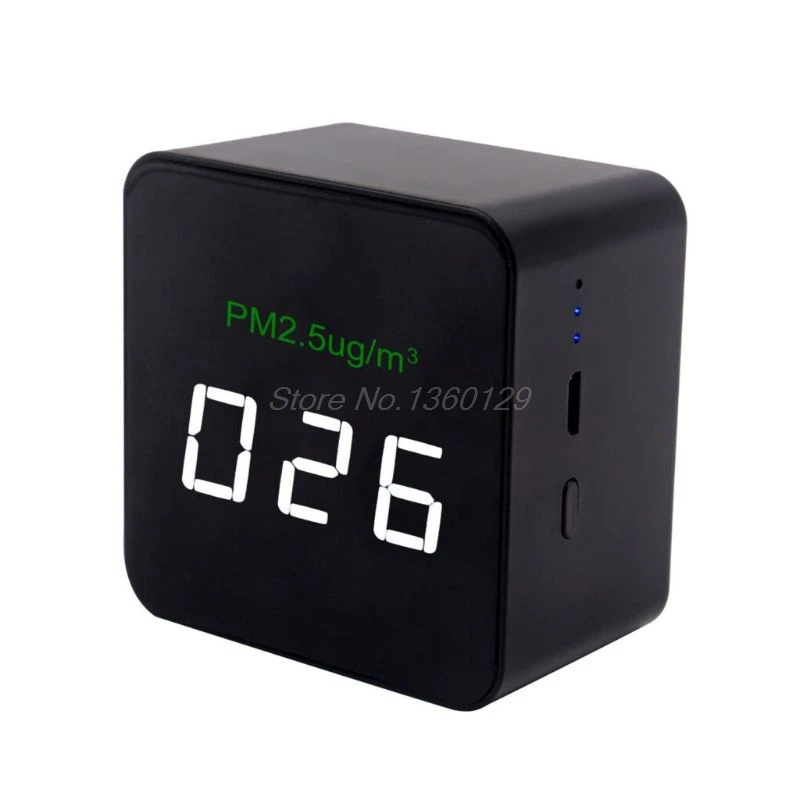 

Mini PM2.5 Detector Air Quality Tester Monitor Meter Rechargeable AIR-06 Black