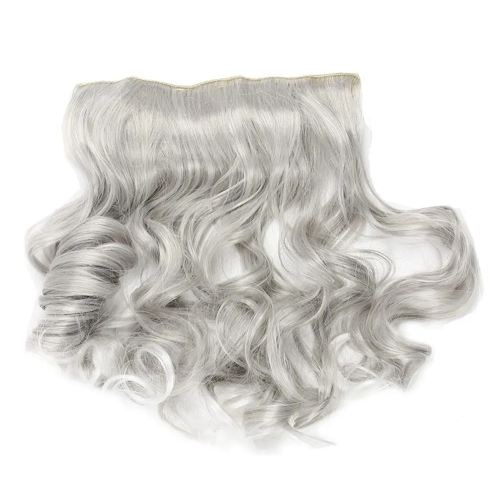 This Years' New Hair Color Trend Silver Gray Curly Clip in Hair