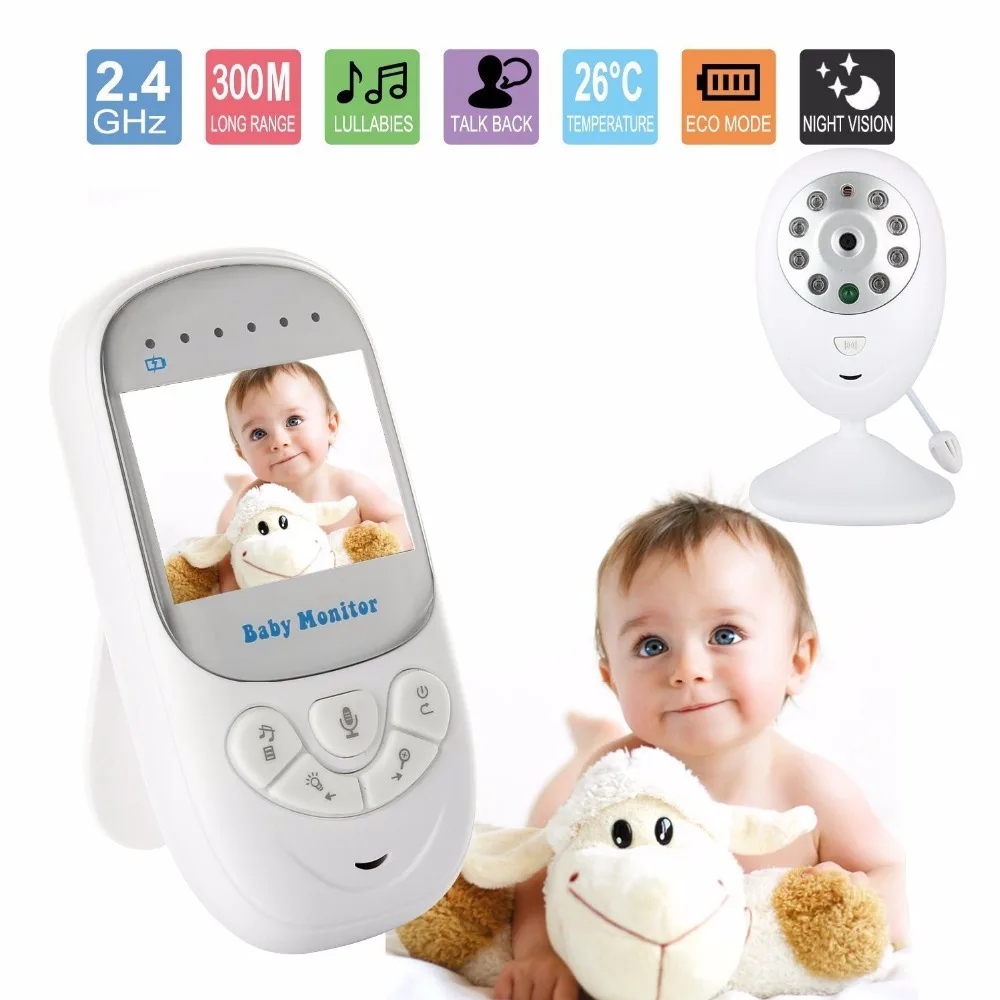 

babykam video nanny baby monitor for newborns 2.4 inch TFT LCD IR Night Light Vision 4 Lullabies Temperature Monitor 2X Zoom