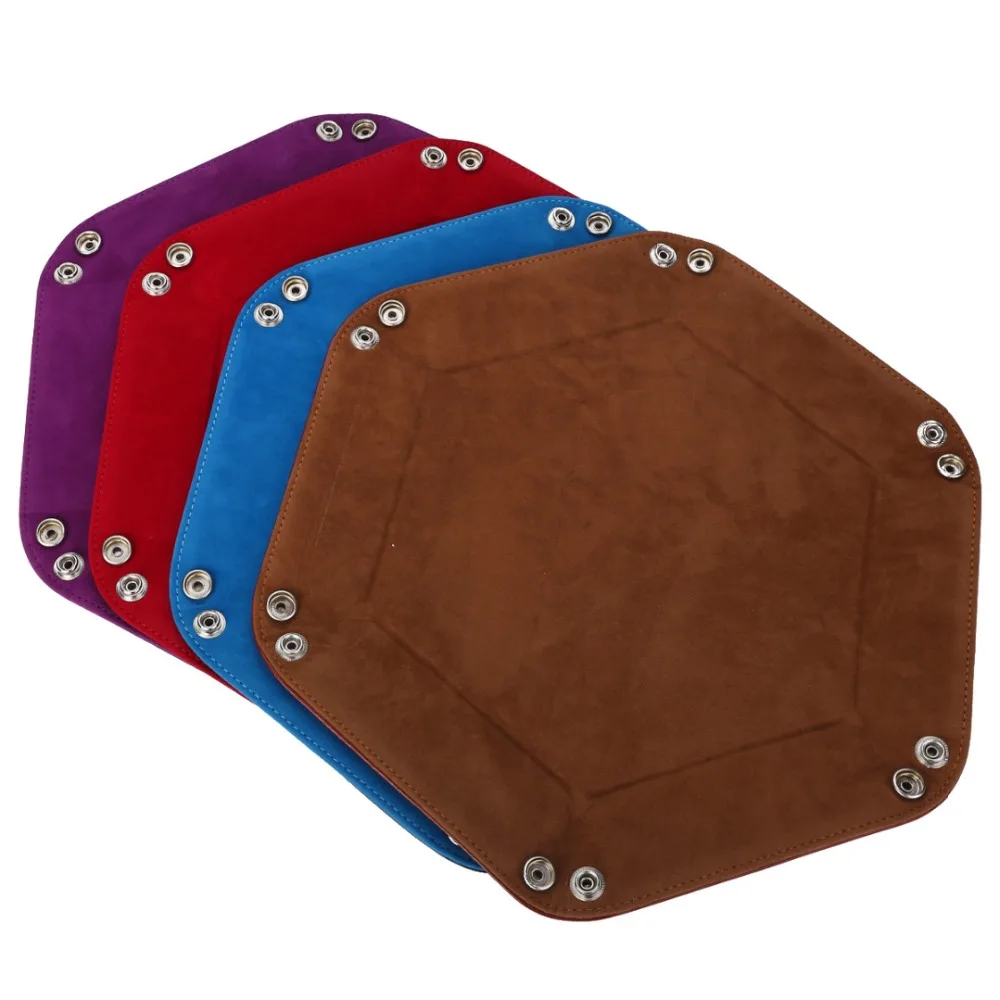 4 цвета из искусственной кожи шестигранные игральные кости складной прокатный лоток кости коробка для хранения для настольных игр настольные игры дропшиппинг