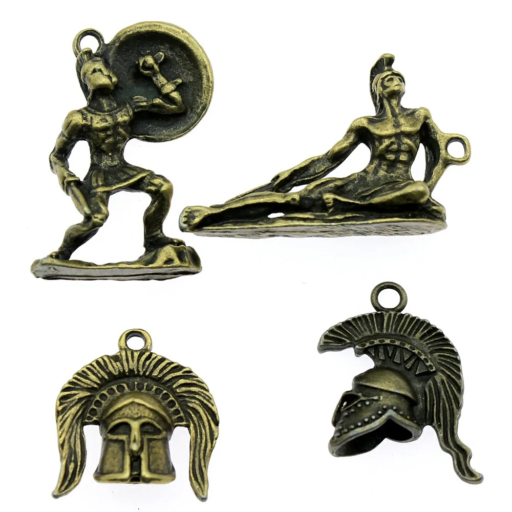 

1pcs/lot Charms Roman Warrior Antique Bronze Color Helmet Charms For Jewelry Making Charms Roman Warrior Jewelry Findings Diy
