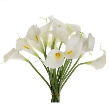 

10pcs Artificial Flower bouquet Calla Lily White Wedding Flowers Bouquet Wedding Party Home decoration 3MY18