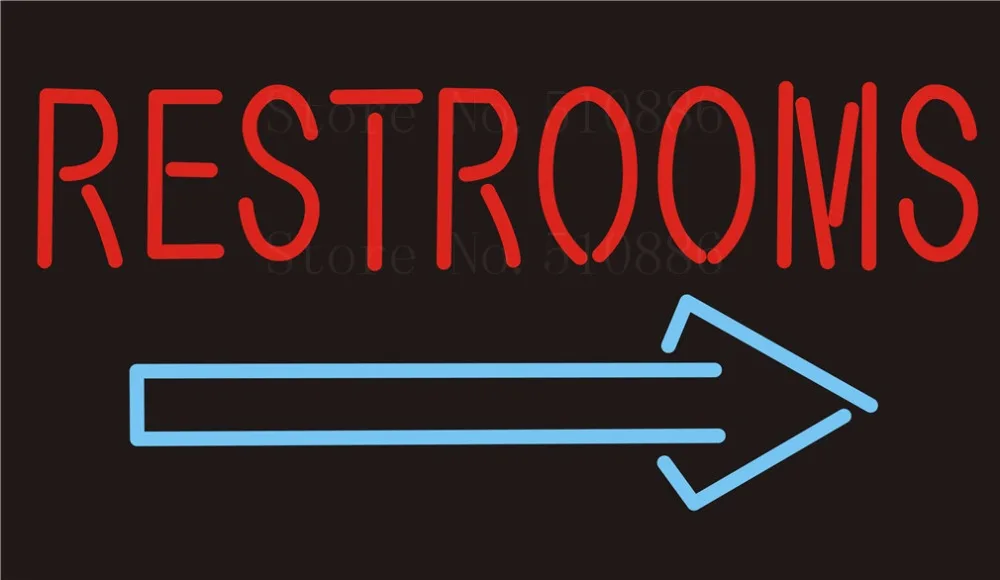 Custom NEON Sign Board Restrooms bathroom toilet washroom lavatory loo