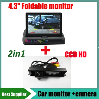 

2in1 Car monitor HD + CCD HD Car rear view backup camera for Toyota RAV4 rely x5 chery tiggo 3 chery A3 car parking camera