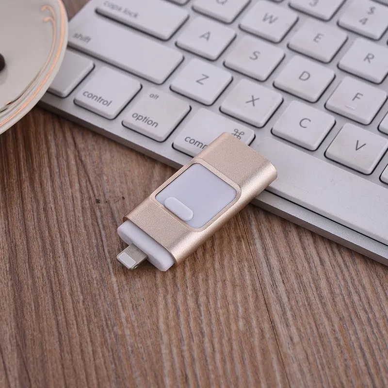 Usb flash drive 64 ГБ телефон otg для iphone 7 6 6s 8 ГБ 16 ГБ 32 ГБ Молнии Металла Pen Drive U Диск для iOS10 memory stick 128 ГБ