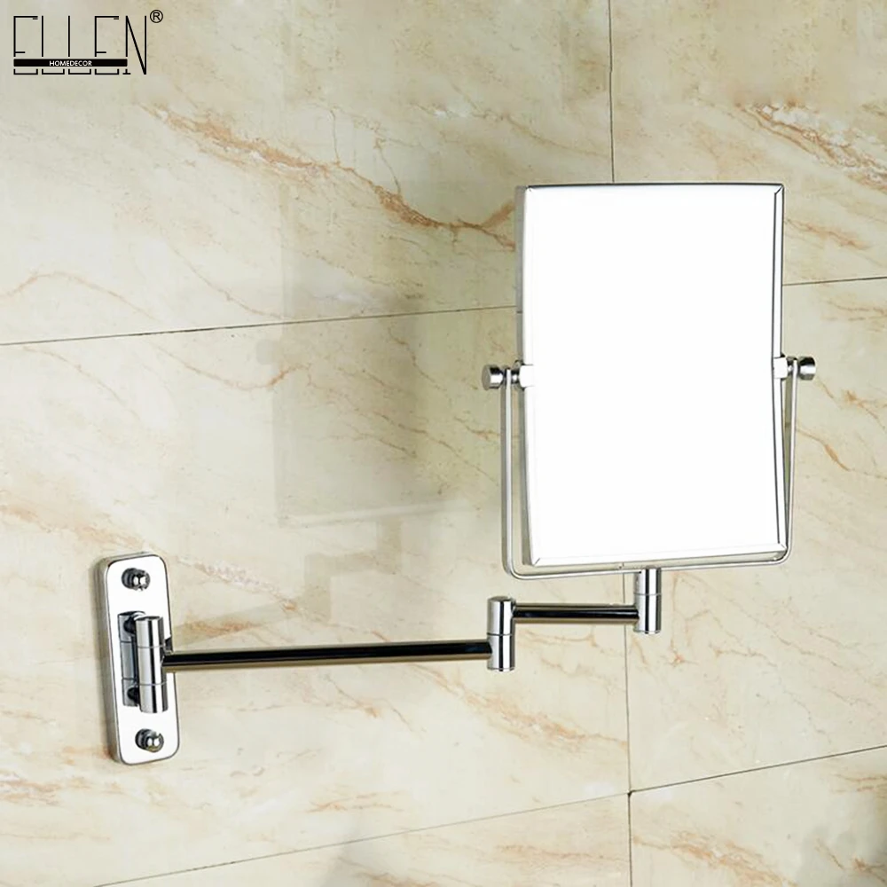 

Bathroom Mirror 8" dual Makeup mirror 1:1 and 1:3 magnifier Square Copper Cosmetic Bathroom Double Faced Bath Mirror ELF10