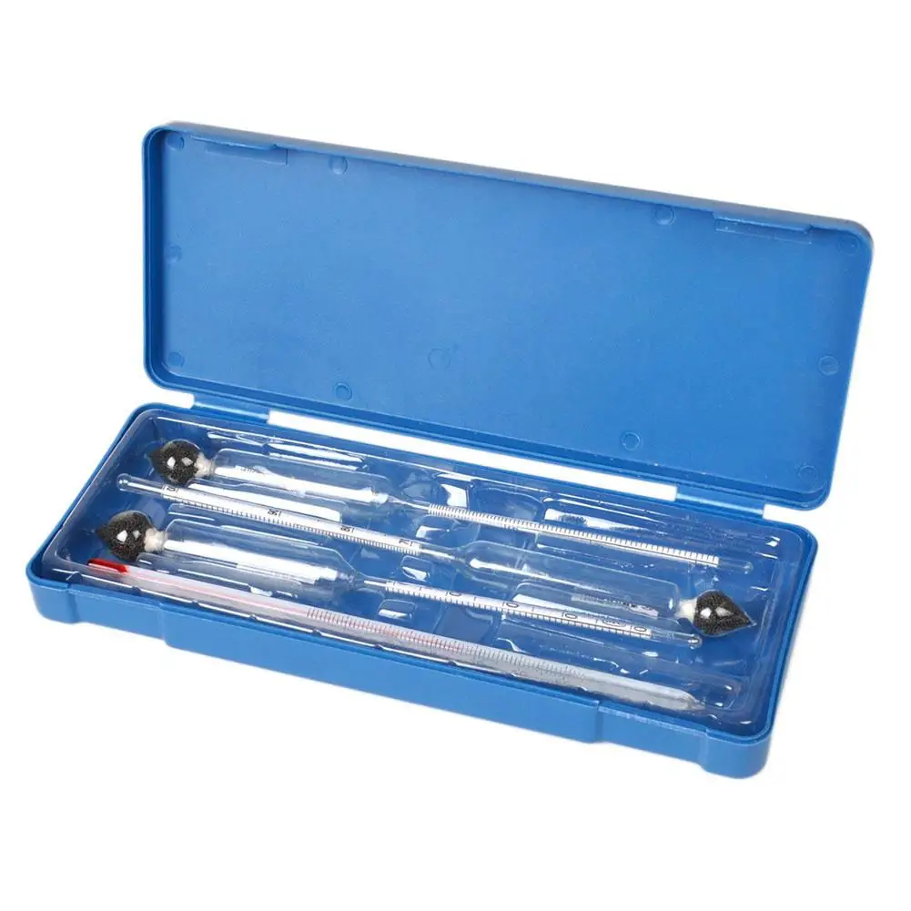 

Hydrometer Measure Proof 3Pcs Alcohol Meter + Thermometer 0-100% Home Alcoholmeter Tester Hydrometer Alcohol Meter
