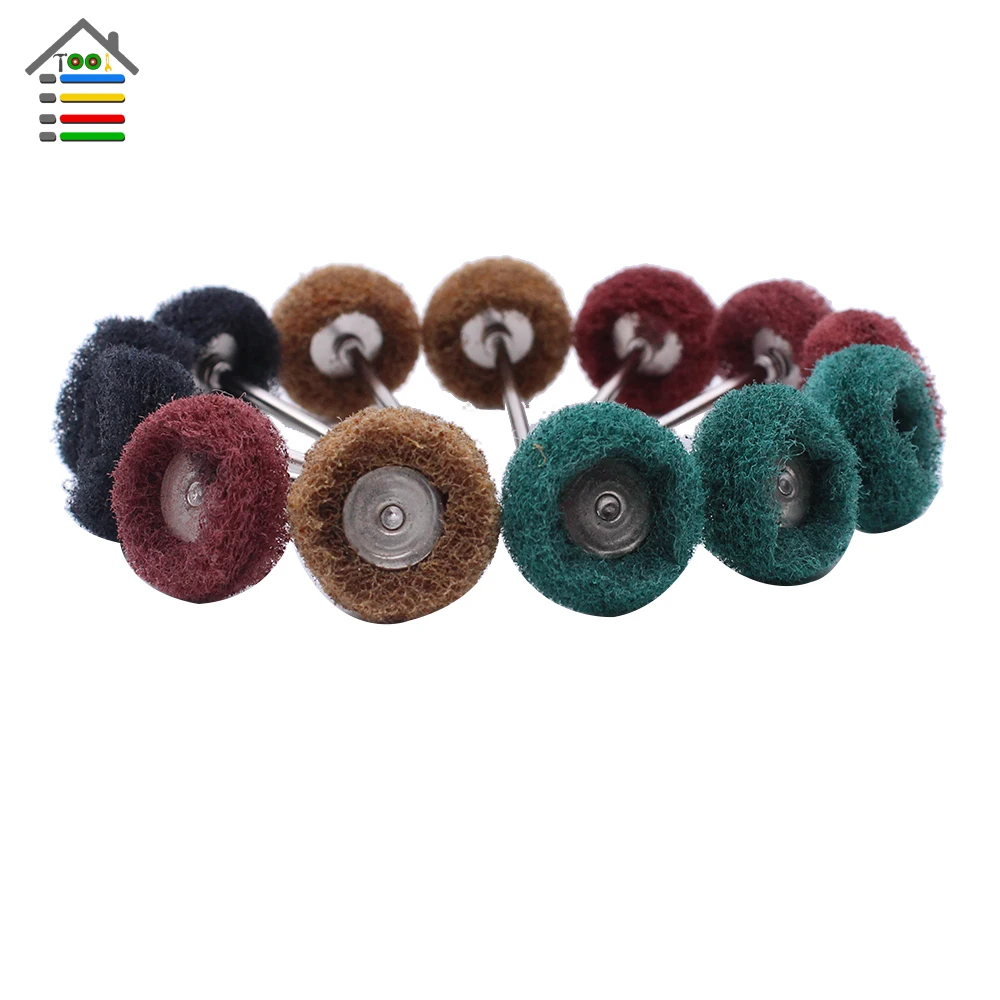 10pc/set Mini Brush Scouring Pad Abrasive Wheel Nylon Fiber Grinding