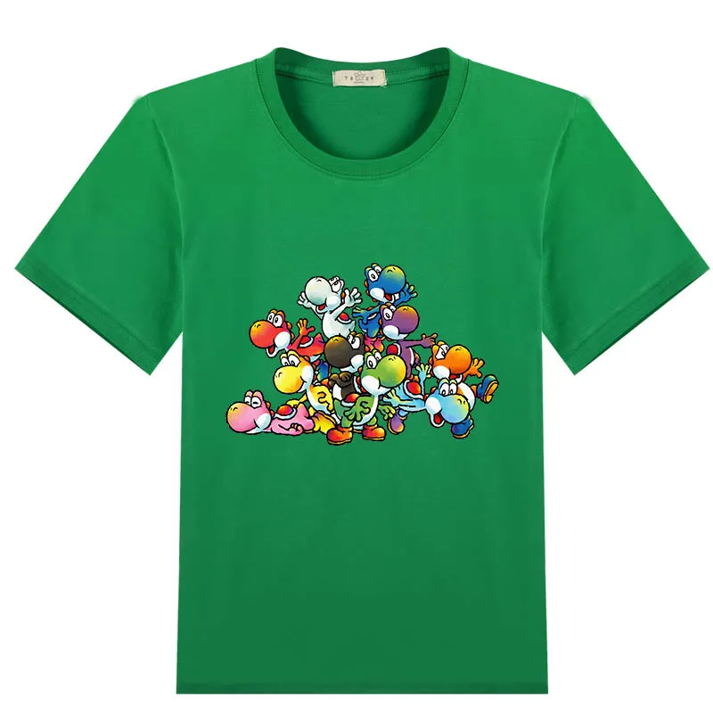 Футболка с принтом Марио Йоши для детей от 3 до 12 лет, одежда для мальчиков и девочек, летние однотонные футболки с короткими рукавами, костюм Детская футболка, одежда - Цвет: 10