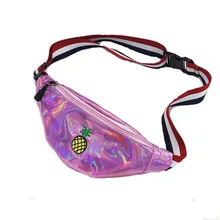 

High Quality Fashion Pineapple Laser PVC Waist Bag Bananka Waterproof Antitheft Women Walking Shopping Belly Band Belt bag