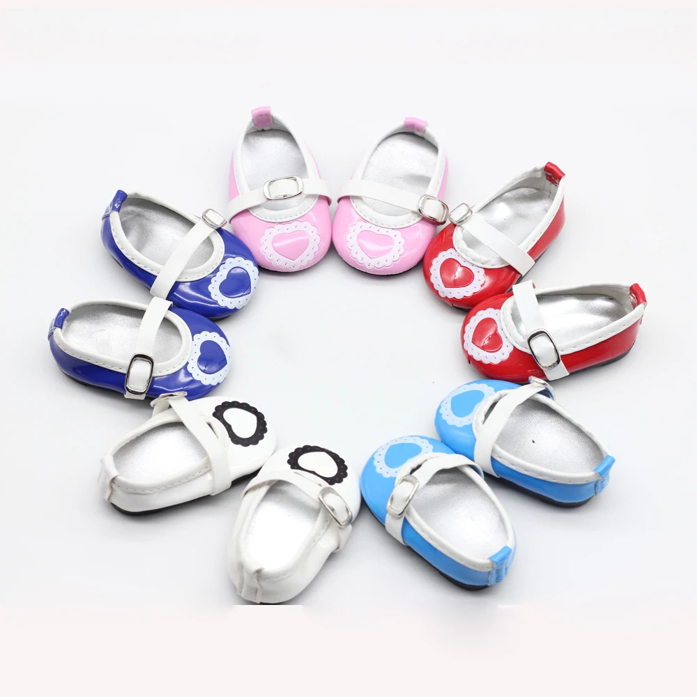 

1pair dolls heart shoes Fits 18'' American Girl Doll Clothes Ballet Shoes Doll Accessories et030