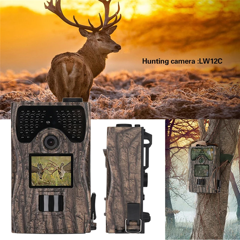 

LW12C Wide Angle Exposure Remote Control Hunting Camera with USB Cable Wildlife Trail Scouting Camera Infrared Night Vision
