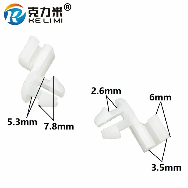 KE LI MI 100Pcs Auto White Plastic Door Lock Rod Clip Fasteners Car