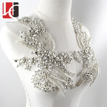 

BlingNew Design customized crystal wedding accessory rhinestone applique for bridal wedding dress