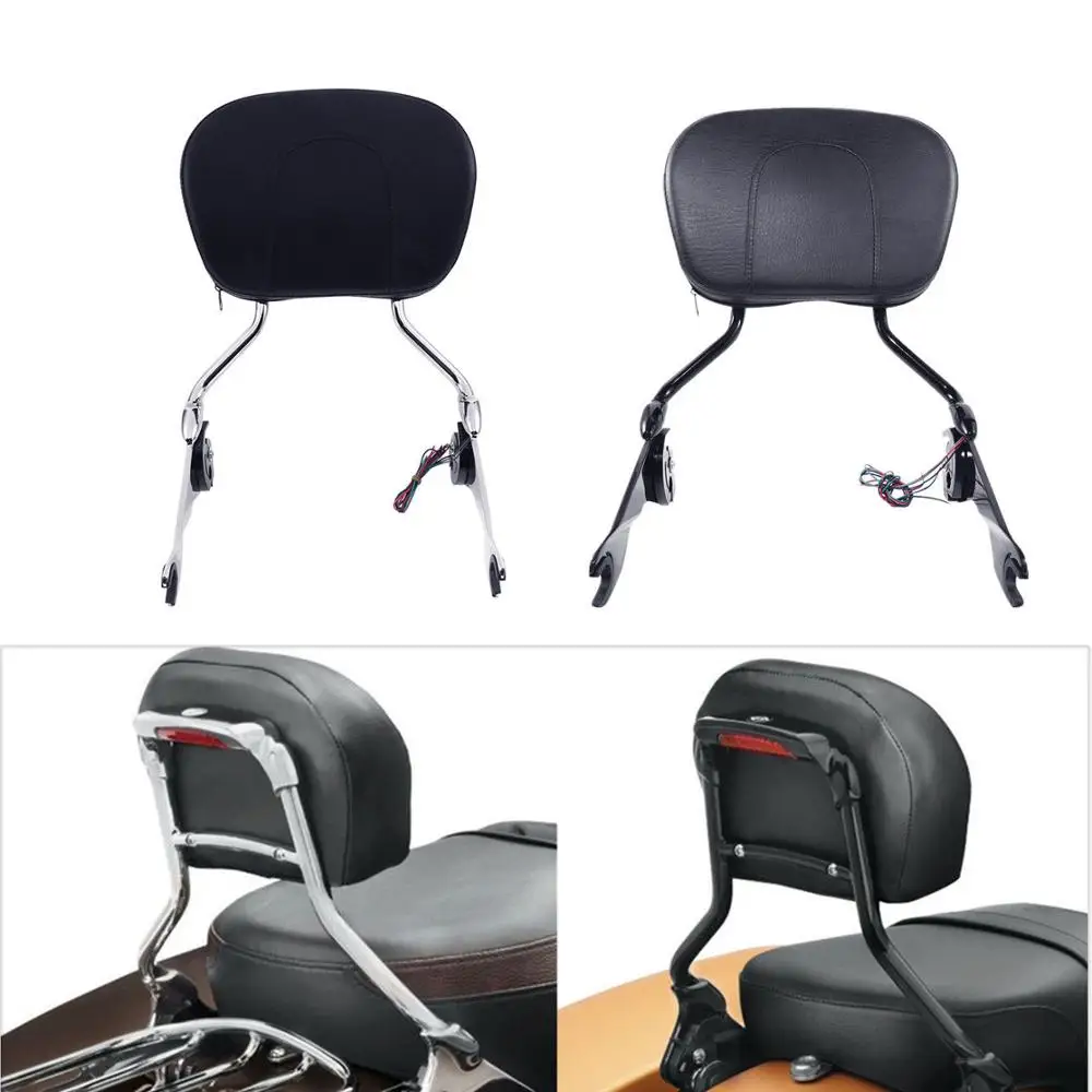 

Motorcyle Air Wing Sissy Bar Upright W/ Brake Light For Harley Touring Road King FLH FLHX 09-later Black/Chrome