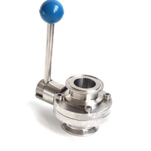 3/4 ''-2'' санитарный клапан-бабочка Tri-Clamp силиконовый уплотнитель ручной клапан пневматический клапан из нержавеющей стали 304 с выдвижной ручкой