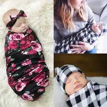 Pudcoco Новое Детское Пеленальное Одеяло пеленка для сна муслиновая пеленка+ повязка на голову стрейч хлопчатобумажное одеяльце цветочный и плед полотенце для ванной