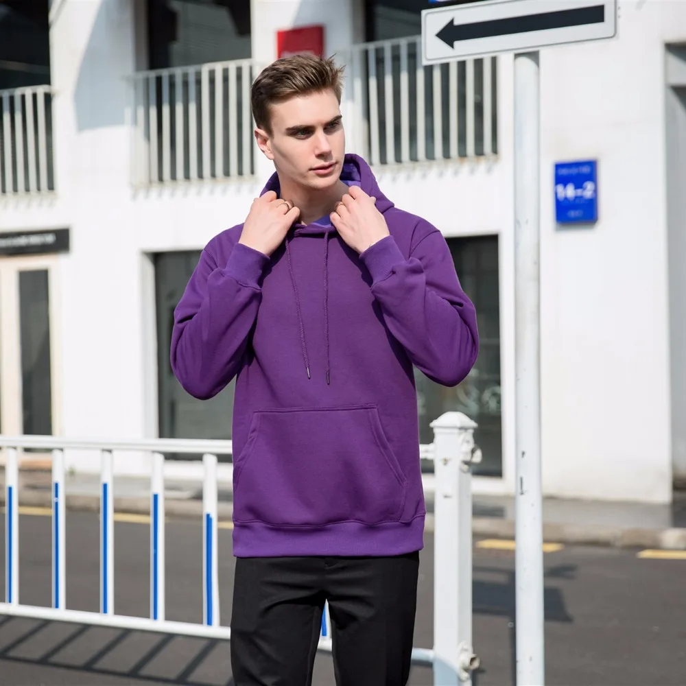 Fashion Color Hoodies Men's Thick Clothes Winter Sweatshirts Men Hip Hop Streetwear Solid Fleece Hoodie Men Clothing size S-XXXL