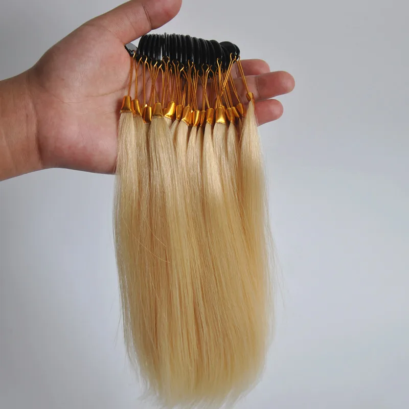 30pcs 100% Human Virgin Hair Color Ring For Hair Extensions and Salon Hair Dyeing Sample Dye Any Color Color Chart Swatch Rings