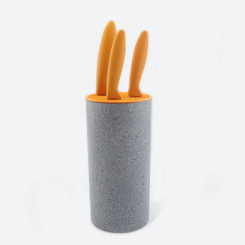 Professional design magnetic kitchen knife holder plastic ceramic knife block with red heard