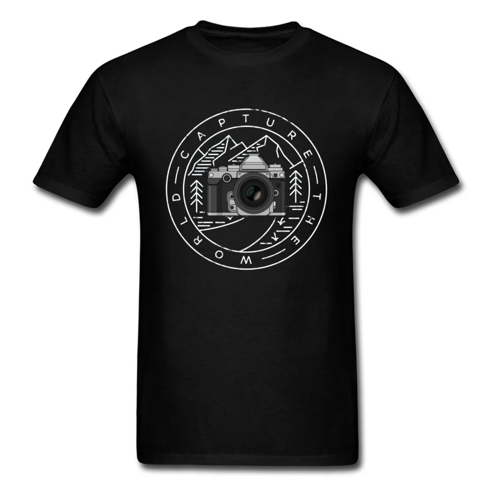 Capture The World 16449 Short Sleeve T Shirt Round Collar 100% Cotton Fabric Student T Shirts Custom Tee-Shirt Company Capture The World 16449 black