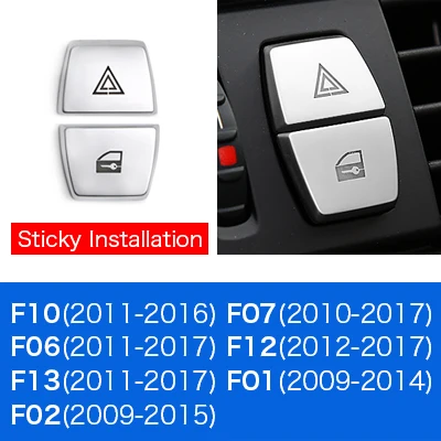 Airspeed хромированные наклейки на автомобильные кнопки, аксессуары для салона автомобиля для BMW F10 F07 F06 F20 F30 F32 F01 F02 F25 F26, Стайлинг автомобиля - Название цвета: warning light button