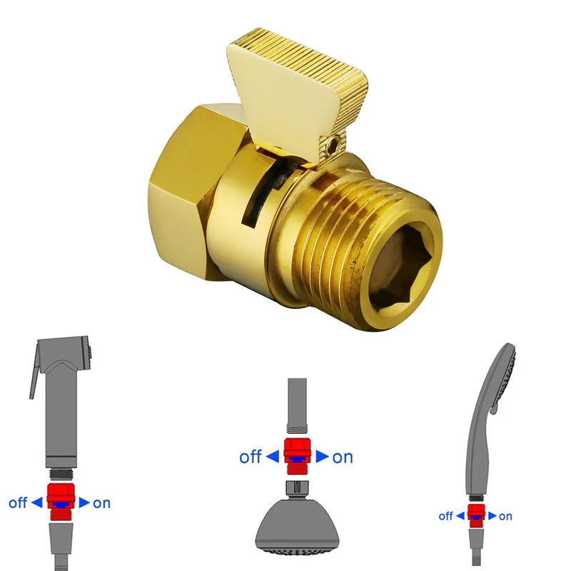 Bagnolux Золотой душ Pressue быстродействующий клапан Латунный Водяной контрольный клапан выключение Переключатель для биде спрей или топ дождь Душ ручная головка