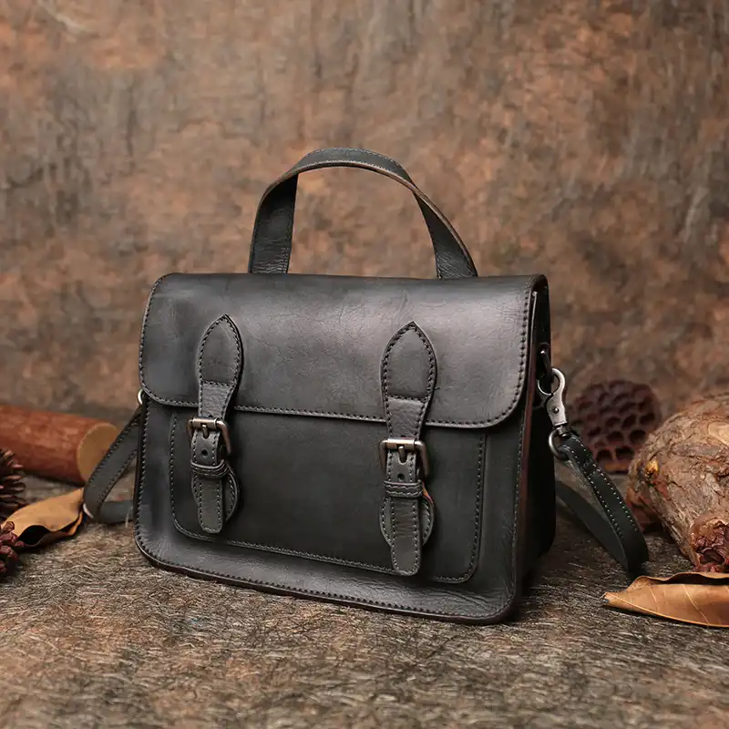 Office Las Hand Bags 2019 Handmade Genuine Leather Men Messenger Bag Retro Women Cover Handbags Uni Shoulder Sling