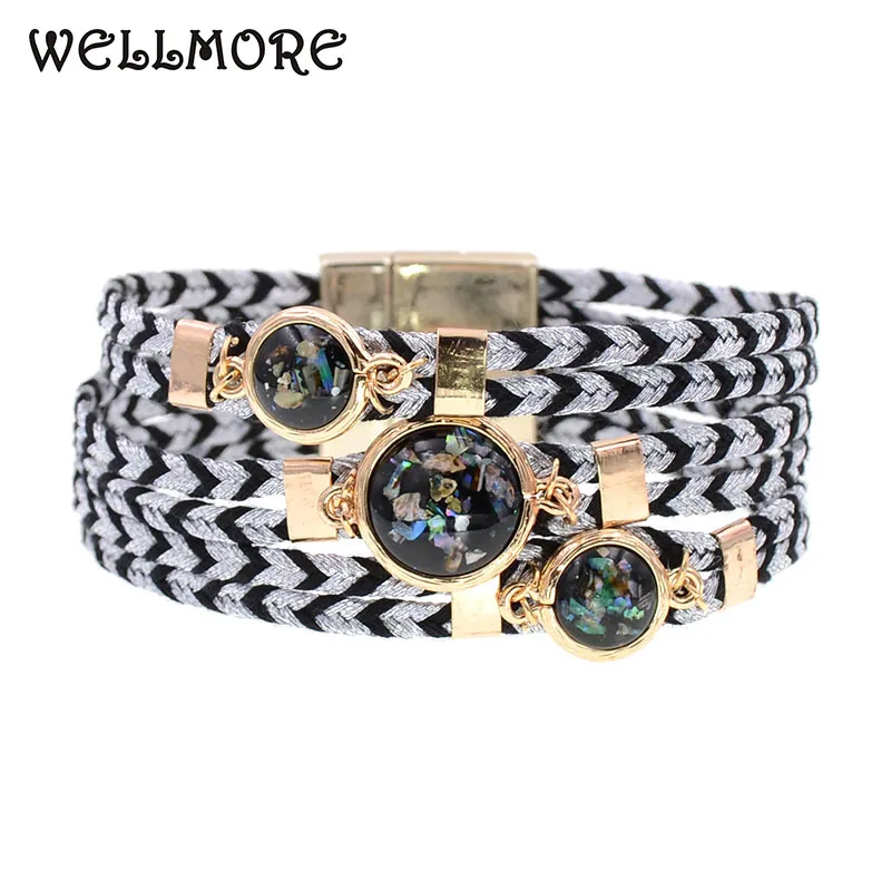 

WELLMORE women bracelets bohemia cotton charm bracelets for women fashion jewelry wholesale drop shipping