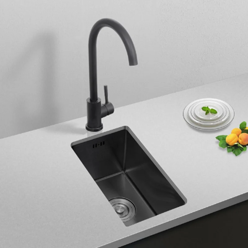 

304 thickening nanometer antibacterial stainless steel small single BOWL slot basins sink with thick black hand