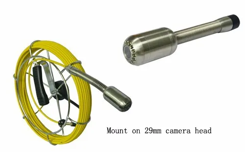 Труба Камера запасная часть/29 мм самоуровень изображения канализационная Водонепроницаемая Головка камеры с длинной гибкой пружиной и 512 Гц передатчик