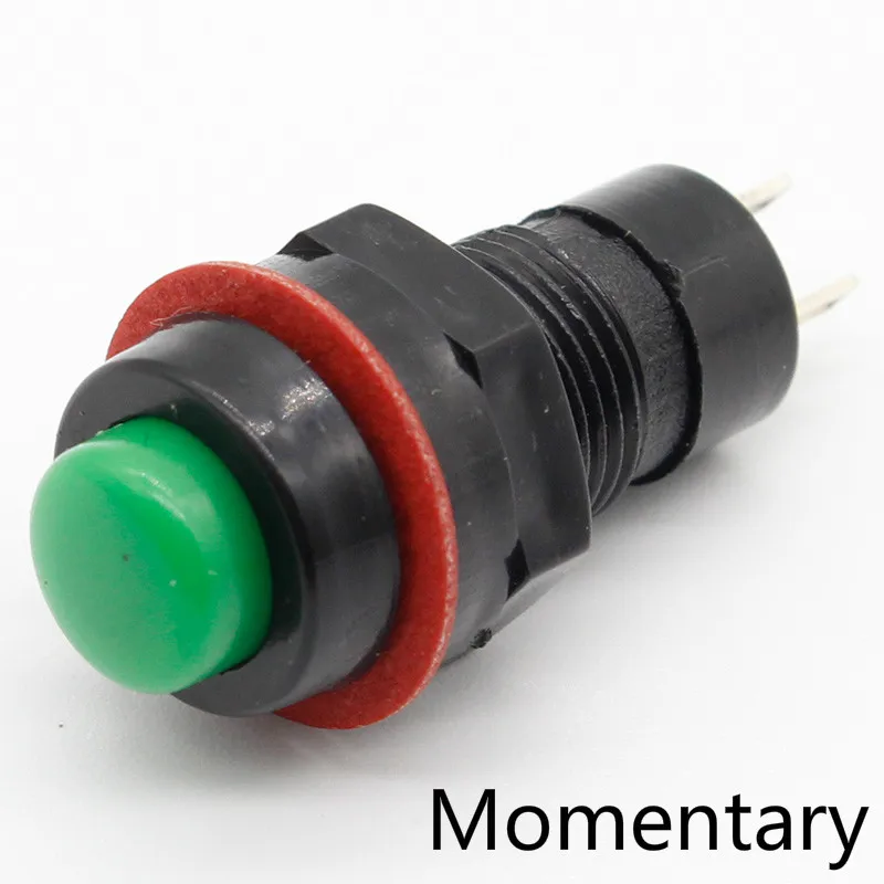 6 шт. self-кнопка сброса переключатель 10 мм самовозврата Мгновенный кнопочный переключатель - Цвет: Green