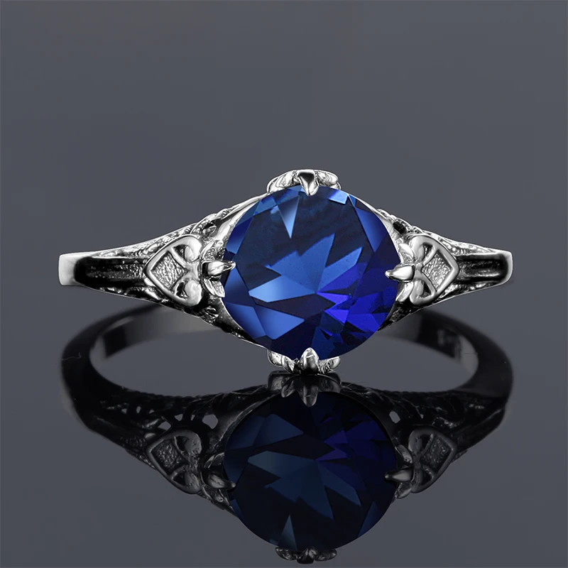 Szjinao Clover Solid 925 Sterling Silver Rings for Women Famous Brand Women Sapphire Rings Cushion Bulgaria Jewelry