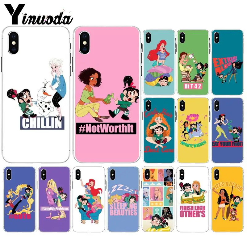 Yinuoda Cartoon cute princess TPU Soft Silicone Transparent Phone Case for iPhone 8 7 6 6S Plus 5 5S SE XR X XS MAX Coque Shell | Мобильные