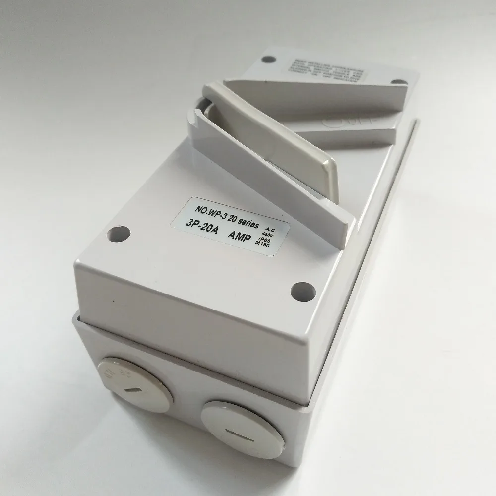 IP65 1P 2P 3P 4 полюса 20A 35A всепогодный изолирующий переключатель водонепроницаемый