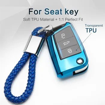 

2018 NEW TPU Car Key Cover Case For Seat Leon Mk3 Ibiza FR 5 Altea Ateca Cordoba Arosa Toledo 2017 Key Ring Shell Accessories