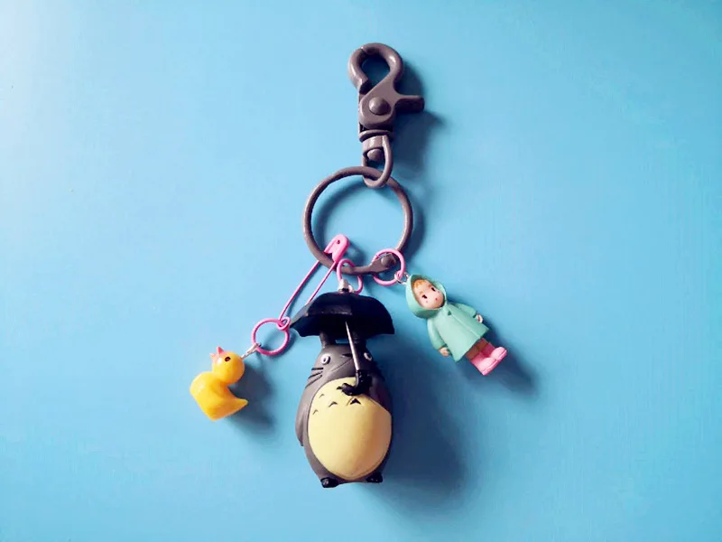 

New My Neighbor Totoro Keychain Chinchilla Keyrings Pendant fit Women Bag Charms Purse Accessory for Miyazaki Hayao Comic Fans
