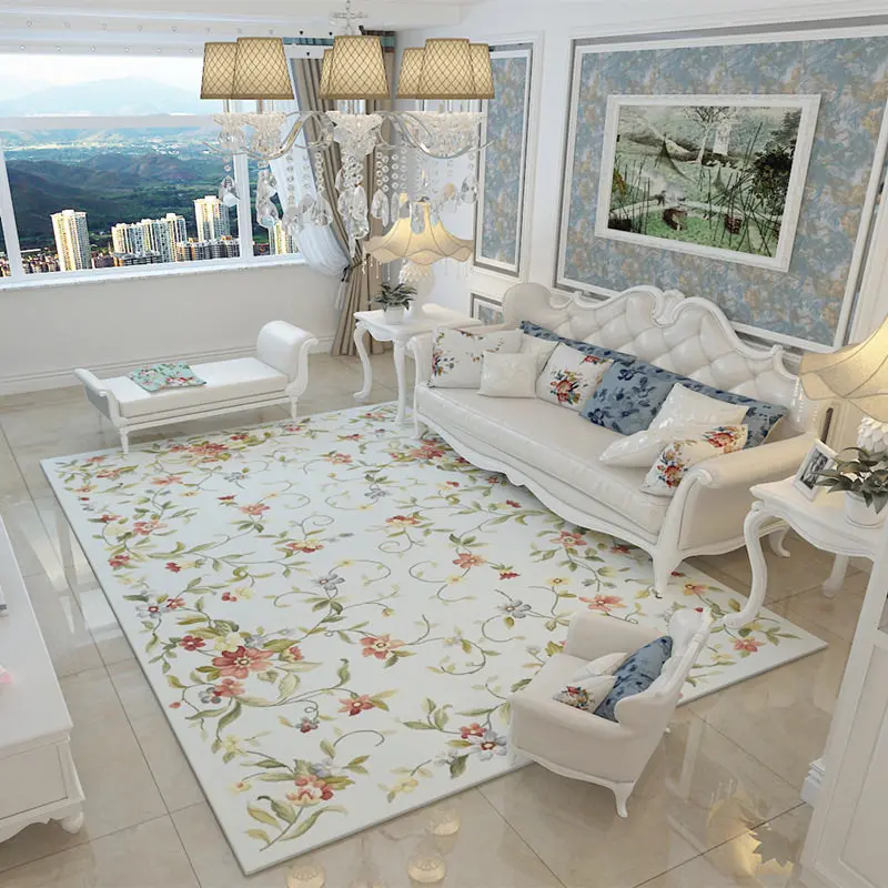  American Flower Carpets For Living Room Romantic Soft Area Rugs For Bedroom Study Floor Mat Home Co - 32833442795