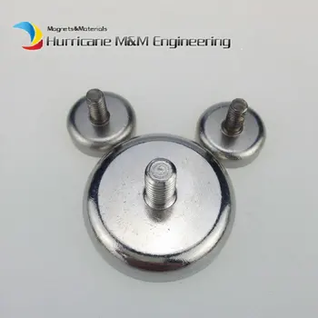

Mounting Magnet Diameter 48mm 60kg Clamping Pot Magnet Male Thread Neodymium Lifting Magnet Strong Holding Magnet 10pcs