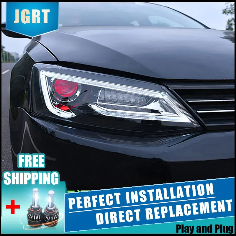 2PCS LED Headlights For VW Jetta 2012 2017 Car Led Lights Double Xenon Lens Car Accessories