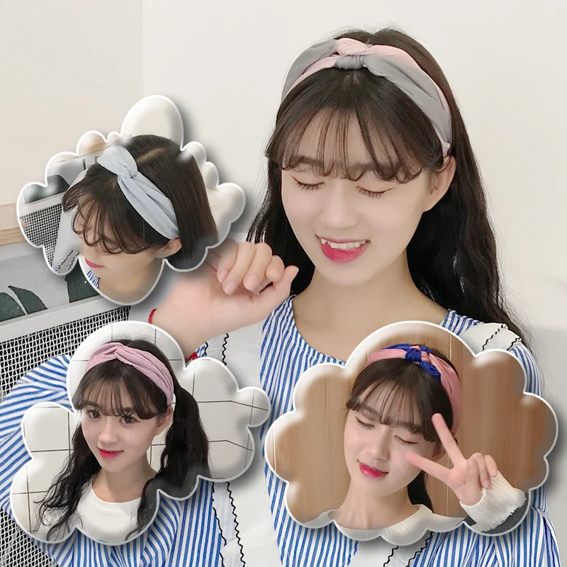 South Korea Sweet Cute Face Wash Hair Cross Hair Headband Wide brimmed