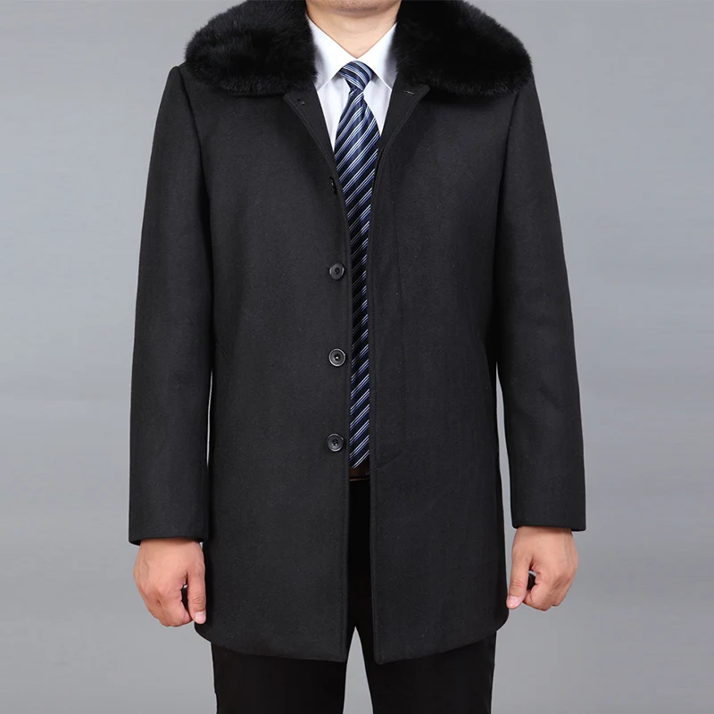 2020 New Wool Coat Men Winter Wool Blend Coat Real Rabbit Fur Woolen Long Coat Thick Wool Jacket Mens Overcoat Peacoat M-4XL 2020 New Wool Coat Men Winter Wool Blend Coat Real Rabbit Fur Woolen Long Coat Thick Wool Jacket Mens Overcoat Peacoat M-4XL
