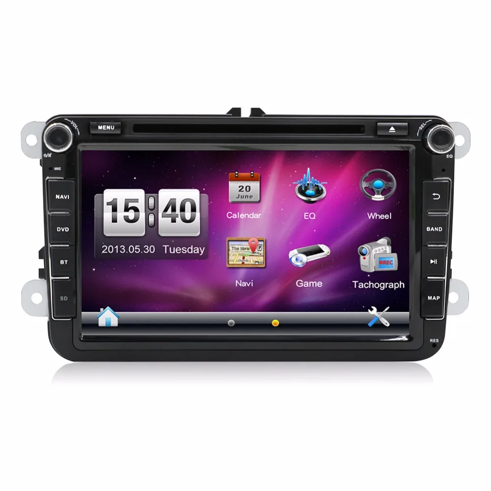 Perfect 8 Inch 2 Din Multimedial Car DVD GPS Navigation For VW GOLF 6 New Polo New Bora JETTA B6 PASSAT SKODA 3G USB BT IPOD FM RDS Map 4