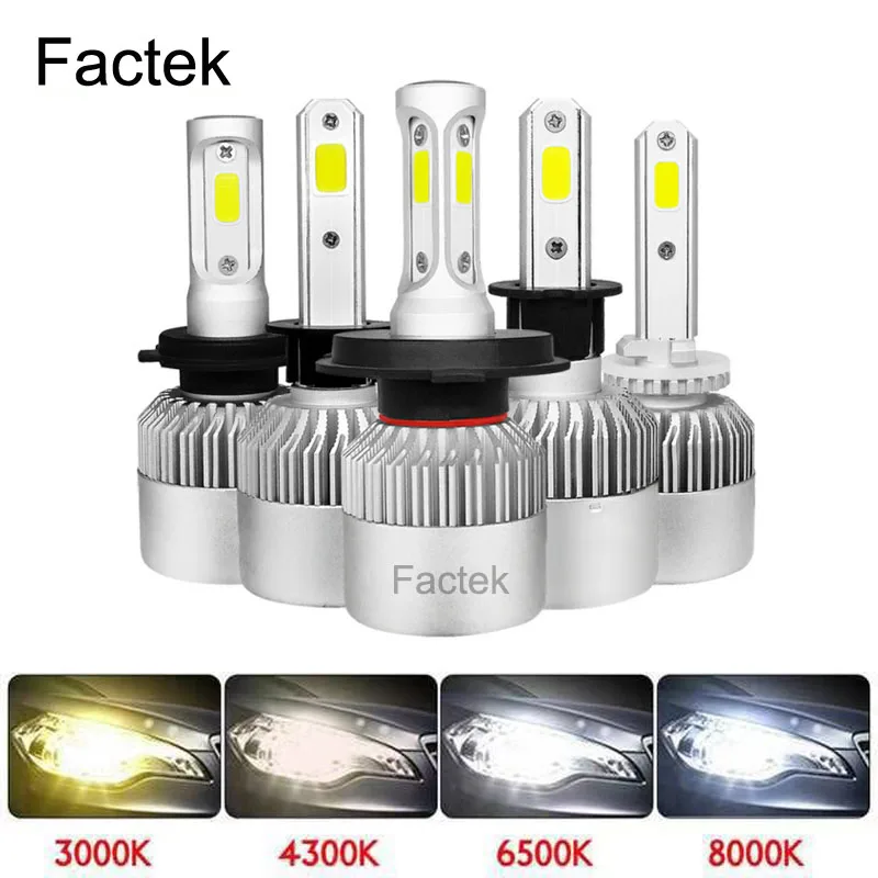 

Factek LED H4 H7 LED Car Headlight Bulbs 3000K 4300K 6500K 8000K 12V 8000LM H1 H11 HB3 9006 HB4 9005 72W COB LED Car Bombillas