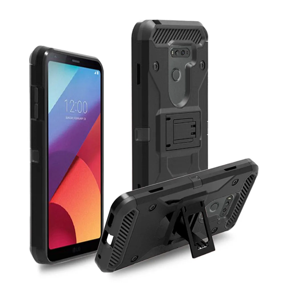 

Dual Layer Heavy Duty Tank Rugged Case With Belt Clip Holster Shockproof Protective Hard Back Cover For LG V35 ThinQ /V35+ ThinQ